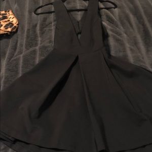 Tobi Black Cut-Out Skater Dress